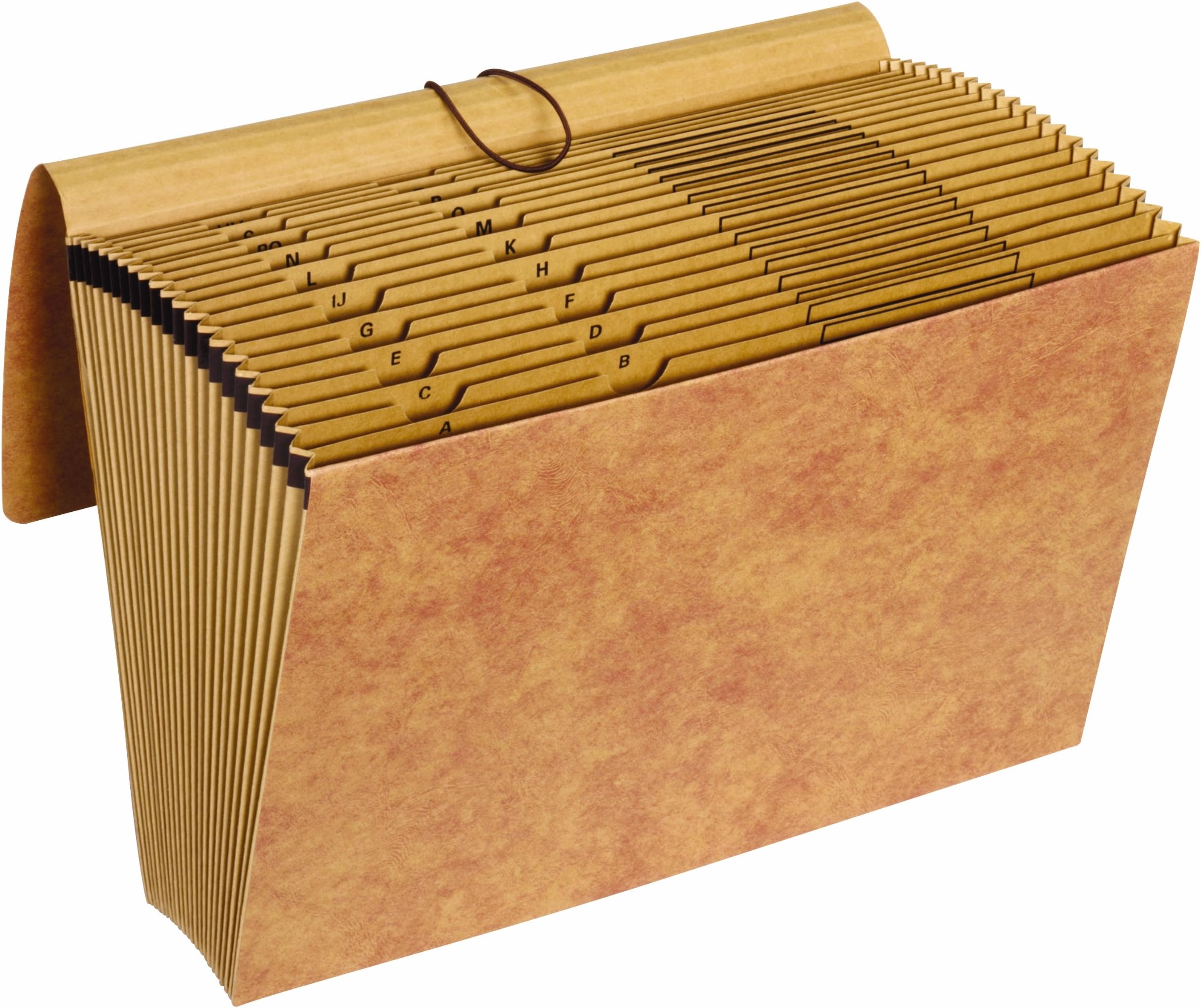 Globe-Weis Globe Weis Pendaflex Kraft Expanding File with Flap and Elastic Closure, 21 Pockets, A-Z Index, Legal Size, (1819AE),Brown