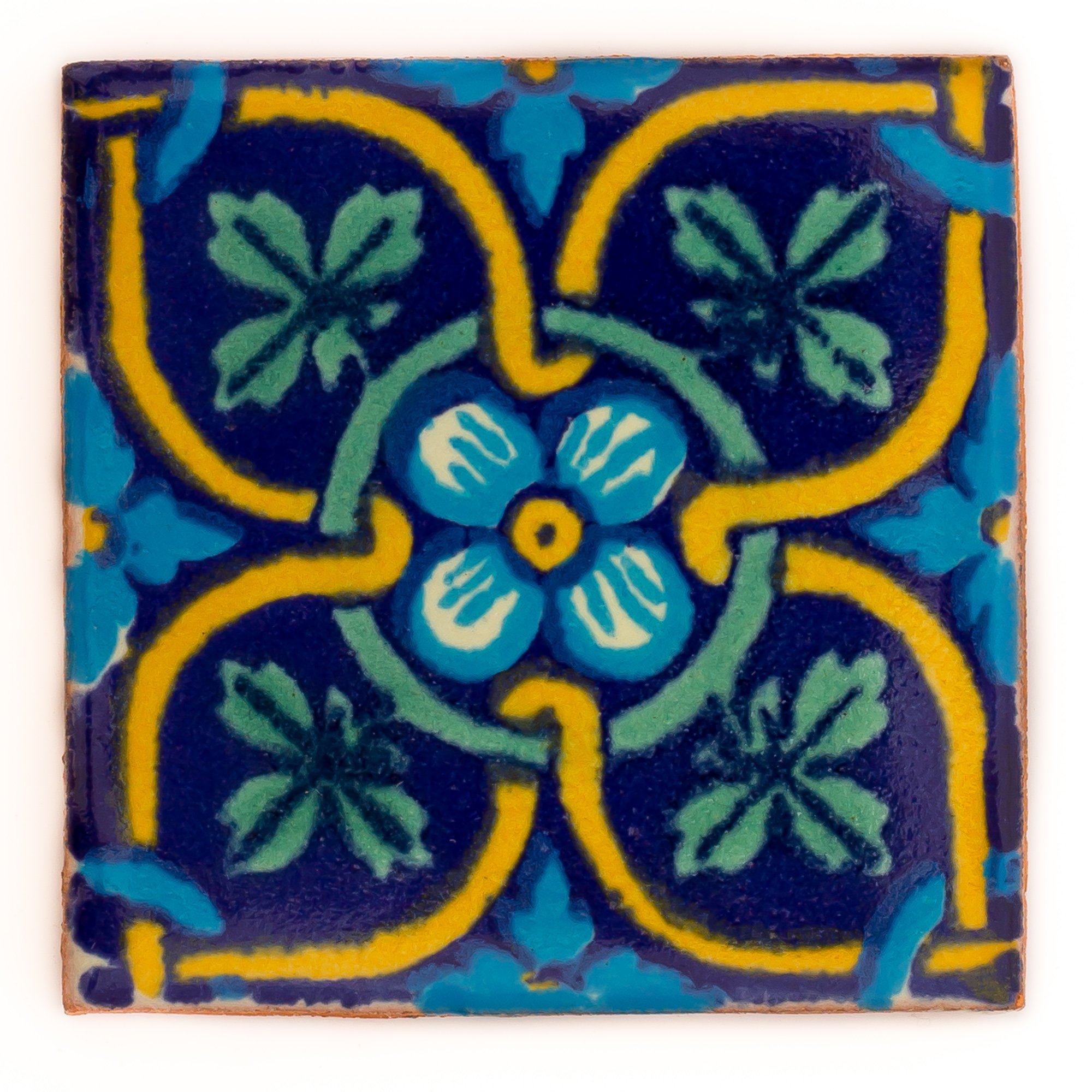 Tumia Lac Multicolor Handmade Mexican Talavera Tile - Authentic Style Camila Ceramic Tiles For Crafts, Backsplashes And Home Improvement - 10 Pack