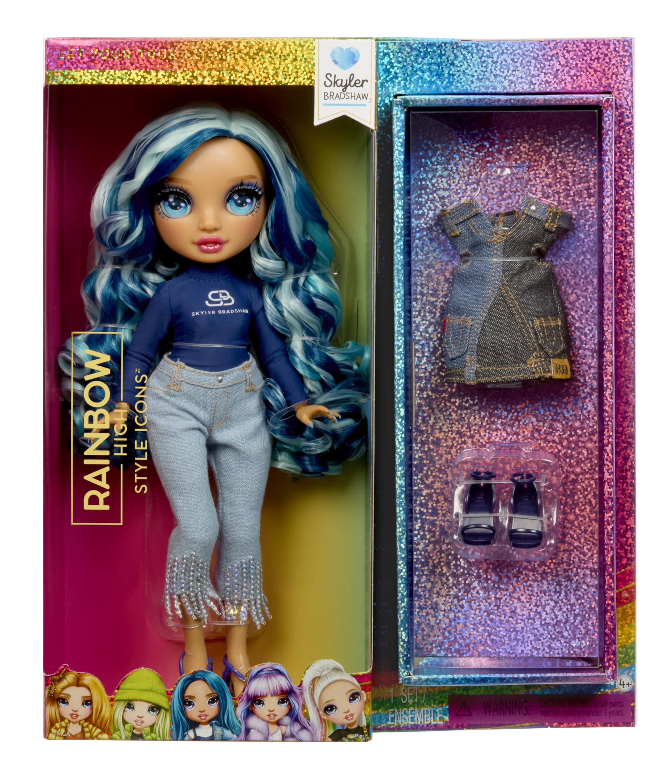 Rainbow High Style Icons Skyler - 28cm Fashion Doll with Long Brushable Hair, Comes with a Second Outfit, Matching, and a Second Pair of Shoes, Flexible with 13 Points of Articulation