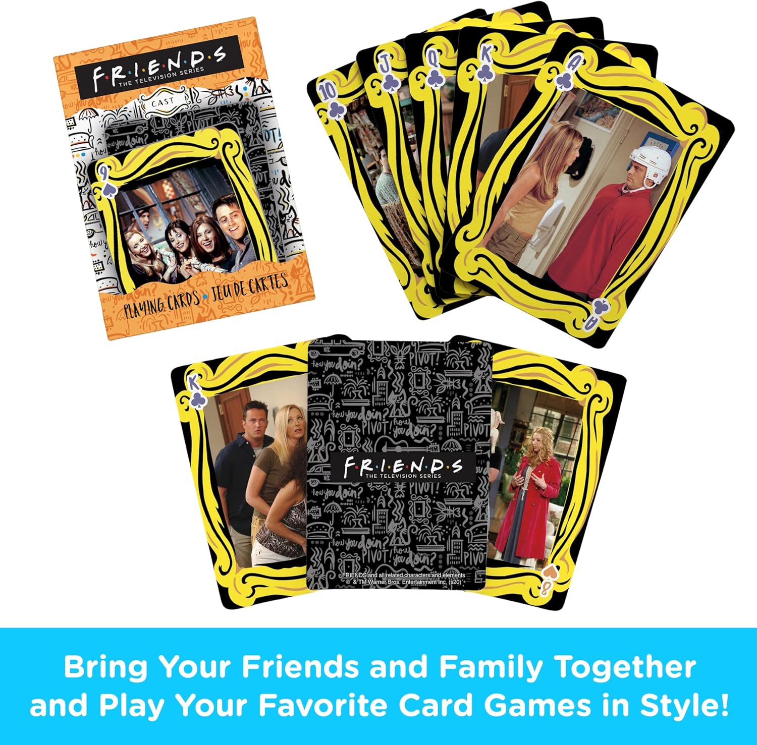 AQUARIUS Friends Cast Playing Cards - Themed Deck for Card Games - Officially Licensed Friends TV Show Collectibles, Orange