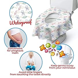 Astronaut Disposable Toilet Seat Cover for Kids, 20 pack, Waterproof and Individually Wrapped, XL Public Toilet Seat Covers Disposable Potty Liners for Toddlers Travel, Potty Training Essentials