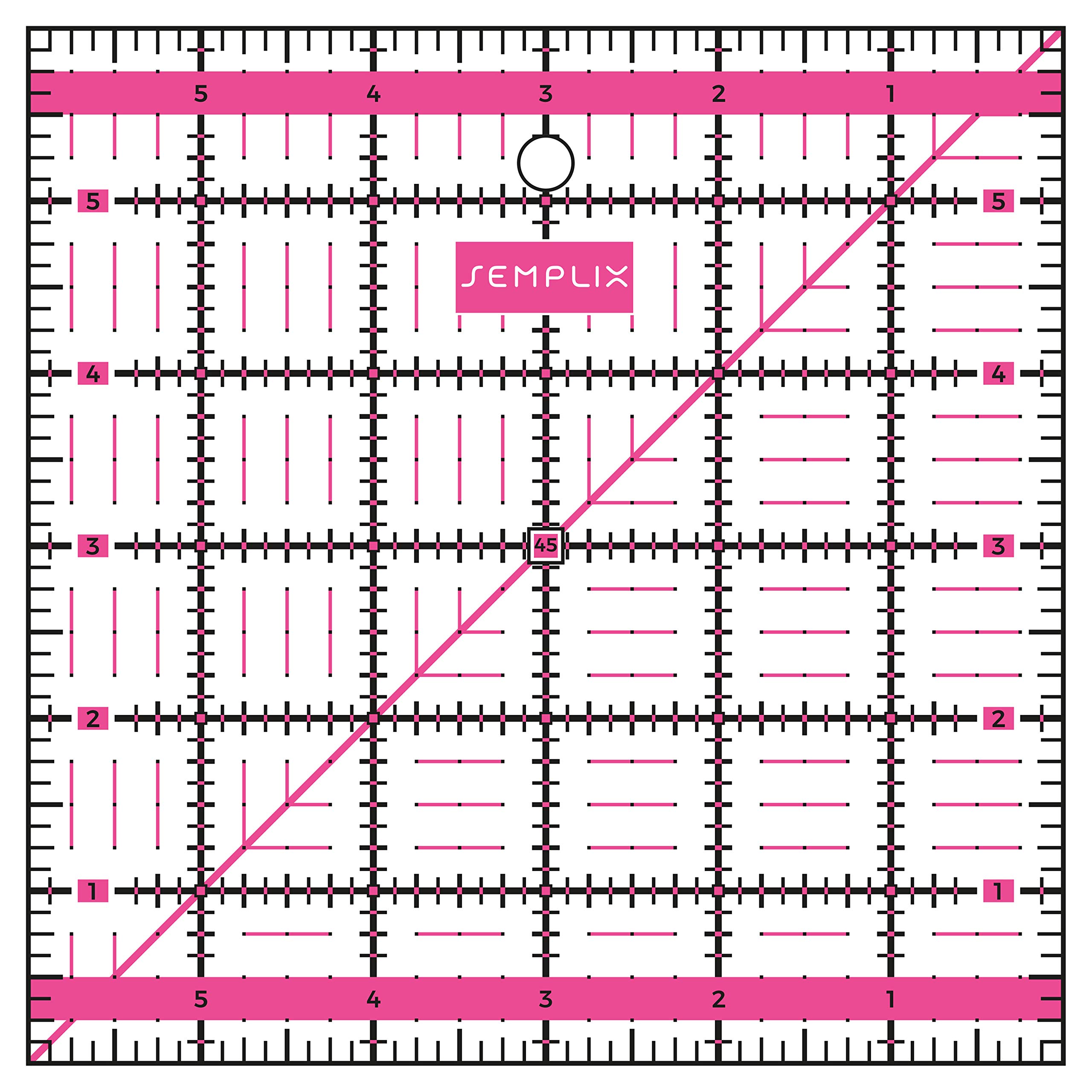 SEMPLIX Patchwork Lineal Set Inch (6x6 inch, 12x6 inch, 24x6,5 inch, 12,5x12,5 inch) (pink)