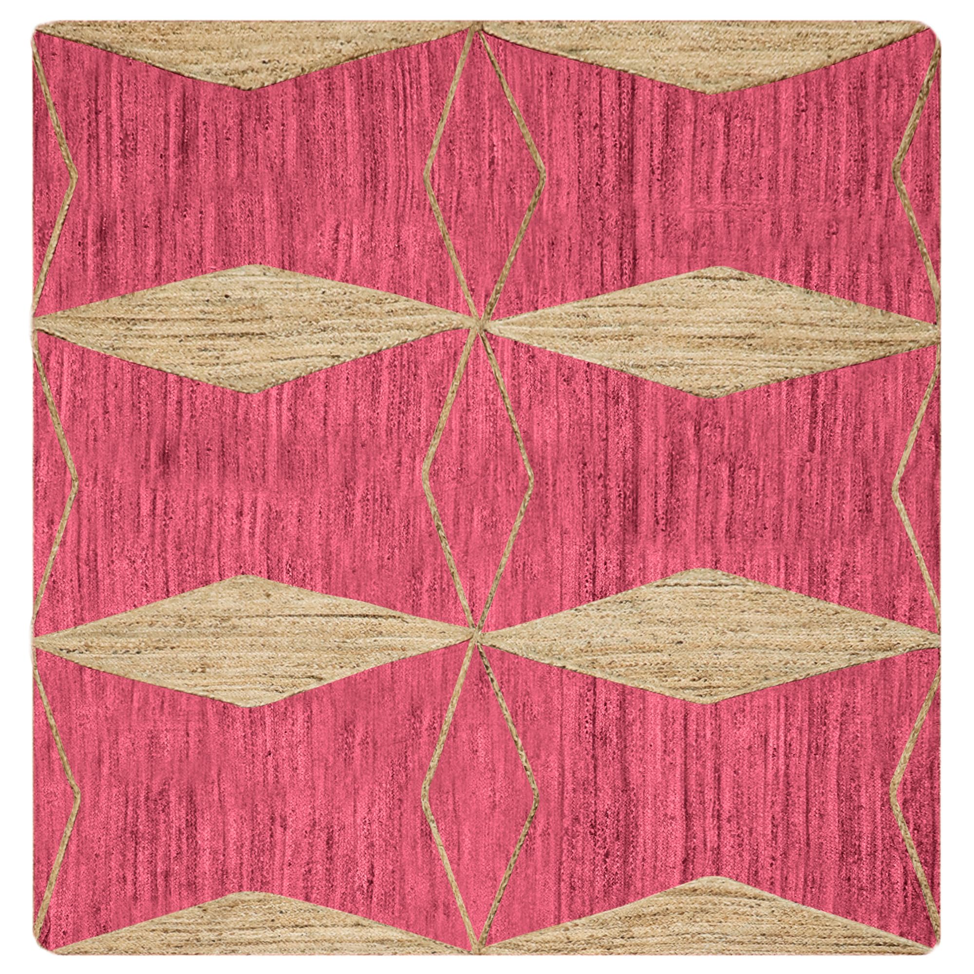 Tapis en jute tressé main Kilim carré pour table de salle à manger
