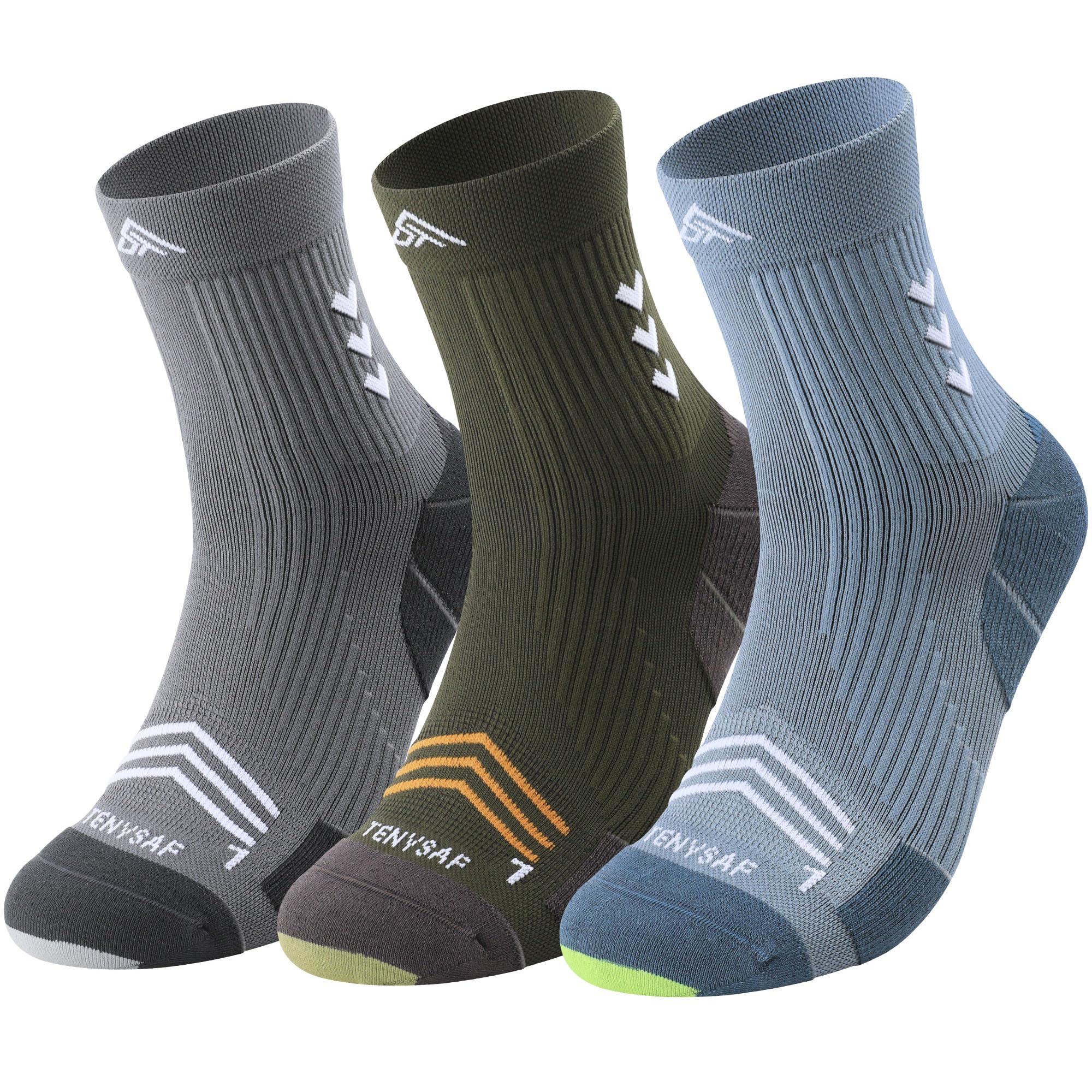 Lounwee Compression Sport Running Socks: Crew Sock with Arch Support for Men Women Hiking Cycling Football,Gift for Runners