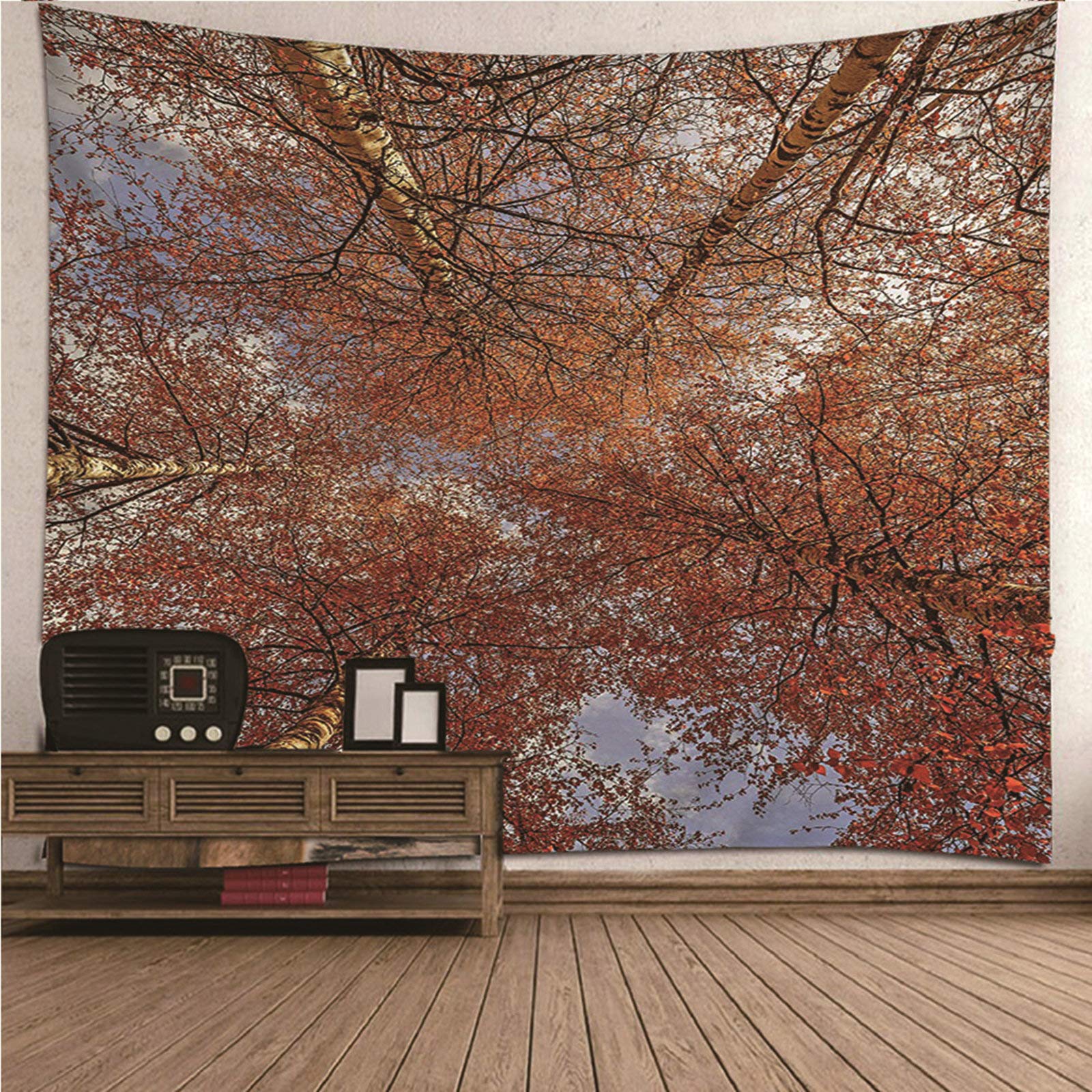 Tapiz de pared de 150 x 150 cm confeccionado en poliéster naranja