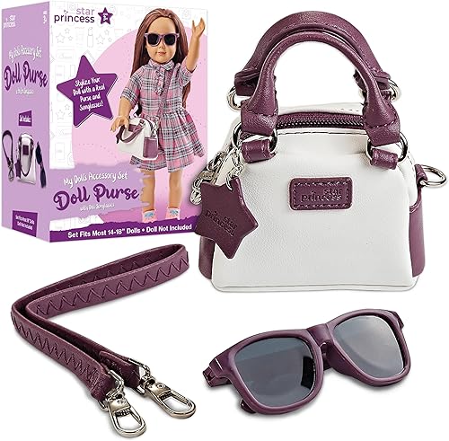 Monedero de muñeca y lentes de sol para muñecas de 18 pulgadas, accesorios de muñeca para niños de 3, 4, 5, 6, 7, 8, 9, 10, 11, 12, excelente