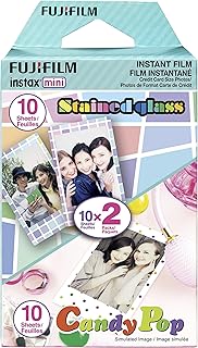 Fujifilm Instax Mini Film, Party Pack (Candy Pop and Stained Glass) (20 Exposures)