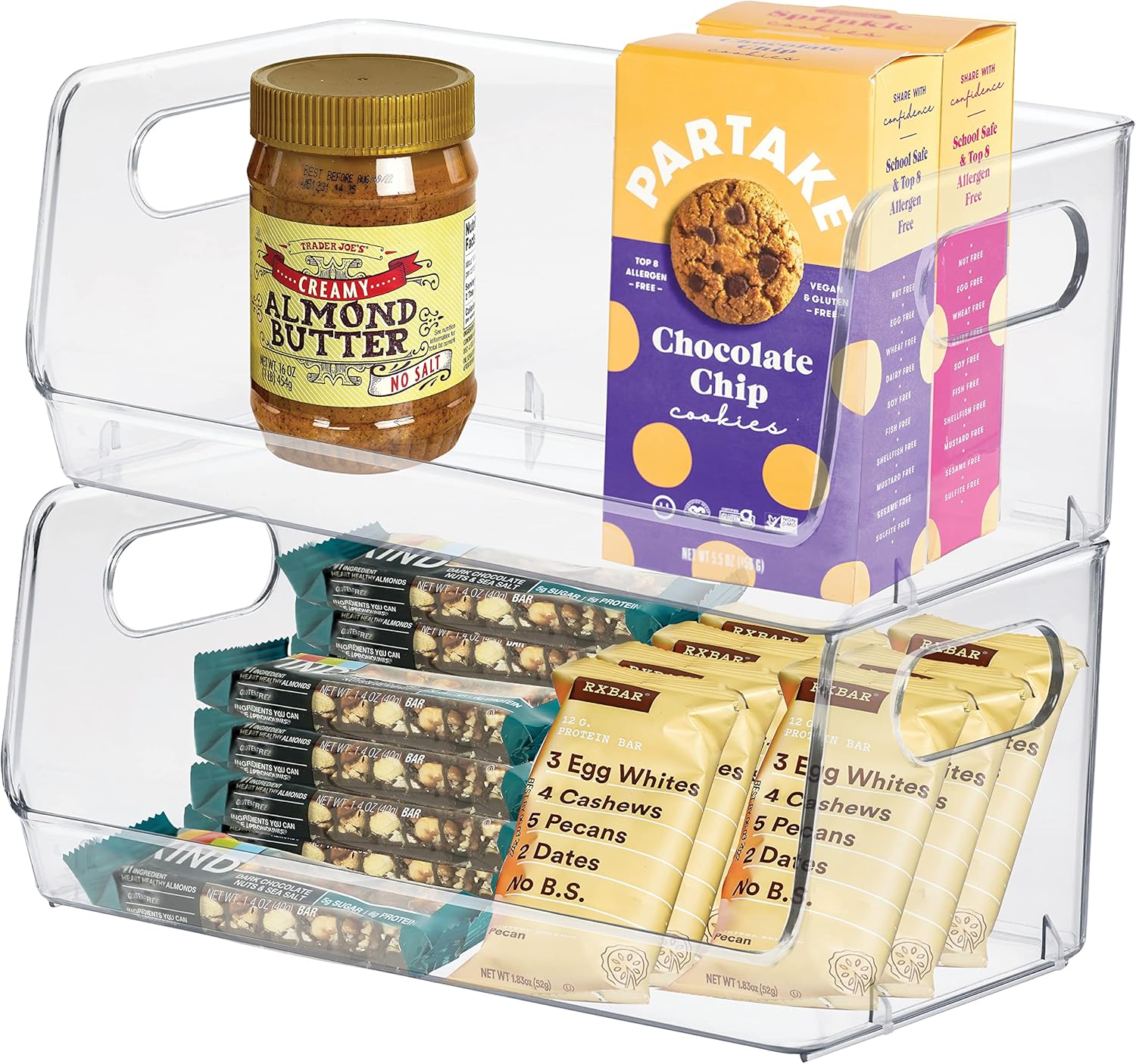 bHome & Co. 2 Stackable Storage Bins, Sturdy Organizer Bins, Stacking