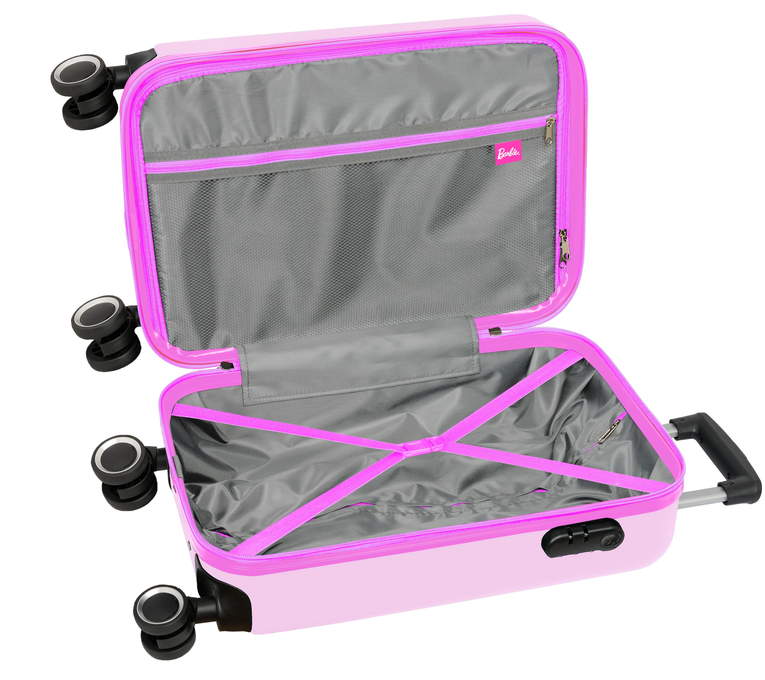 safta BARBIE PAINTERLY - Trolley da cabina 20 pollici, valigia con ruote, lucchetto di sicurezza, valigia leggera, 34,5 x 20 x 55 cm, rosa/celeste, M, Casual