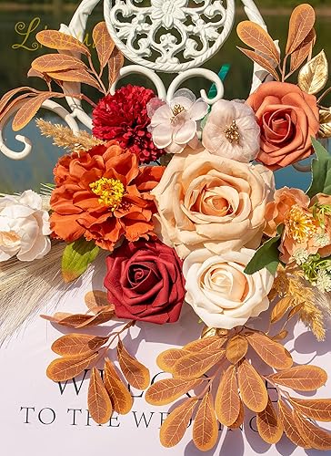 Miniatura 6 de Flores de arco de boda, decoración floral artificial para ceremonia de boda y recepción, juego de flores grandes de tamaño estándar para telón de