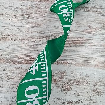 RG Ribbon Green Football Field Marker Wired Ribbon, 2.5" Inches x 10 Yards for Bows, Wreaths, Floral Arrangements, Crafts, Gift Wrap, Sports Decorcations