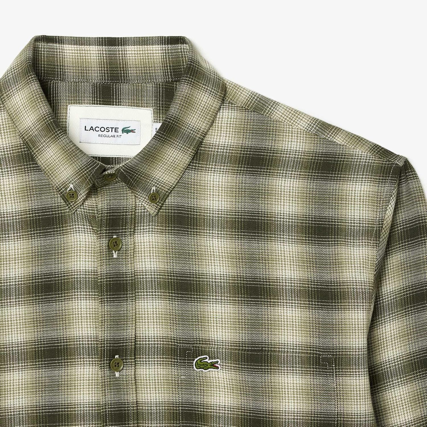 Lacoste Men's Regular Fit Wool & Cotton Flannel Shirt