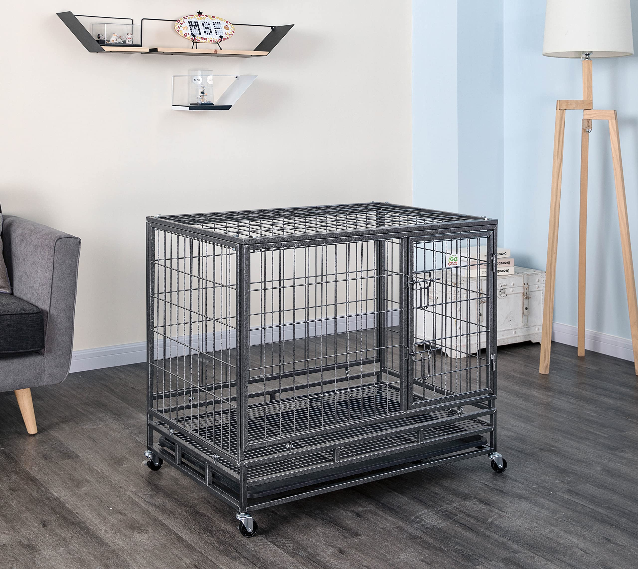プレミアム・イエローメタルドッグケージ Amazon | GoペットClub Heavy Dutyメタルケージ、24 