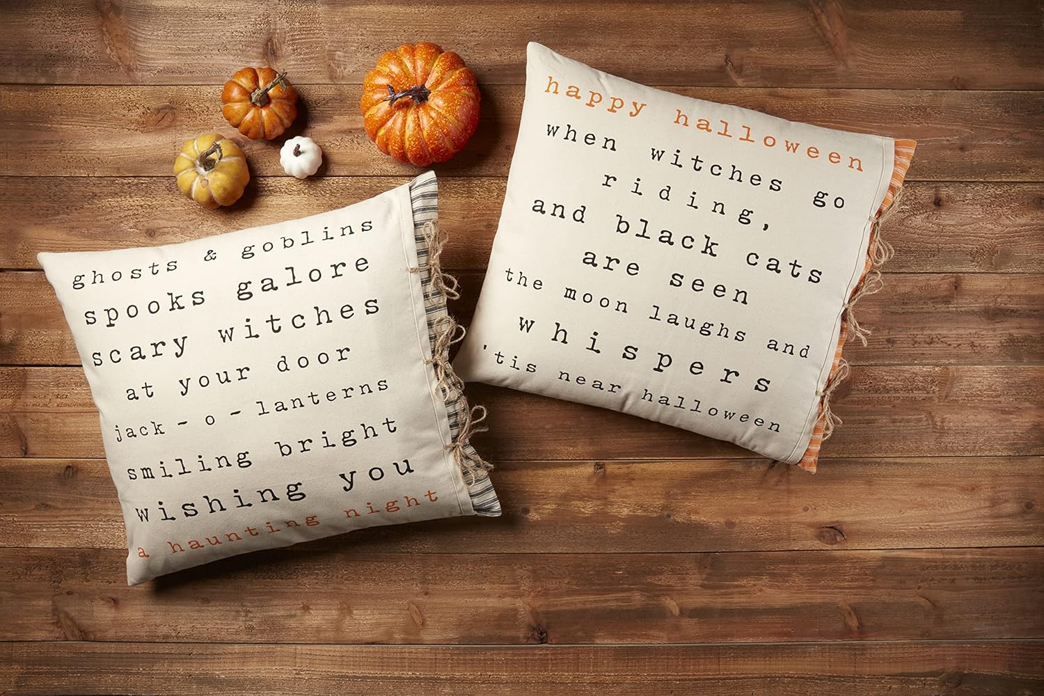 Mud Pie Halloween Poem Pillow, 20" x 22", Orange 12 Count