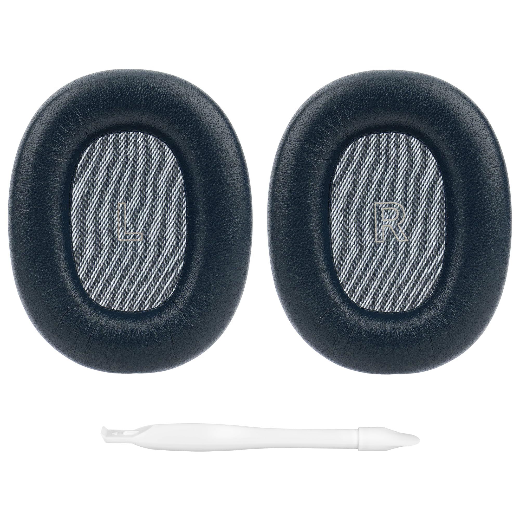 Geekria Elite Almohadillas de Reemplazo de Piel de Oveja, compatibles con Bang & Olufsen Beoplay H95 Auriculares Inalámbricos, Cojines de oídos de Cuero Premium, Piezas de reparación (Azul)