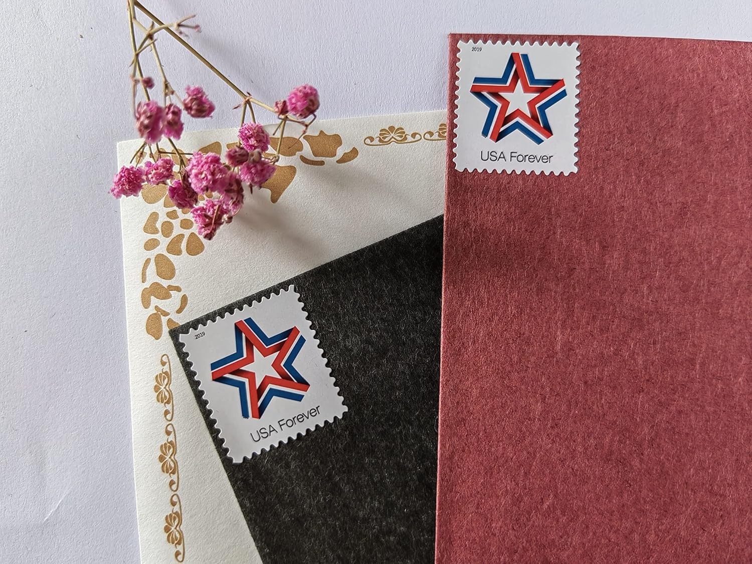 Star Ribbon Strip of 20 Forever First Class Postage Stamps Celebration Patriotic (20 Stamps)
