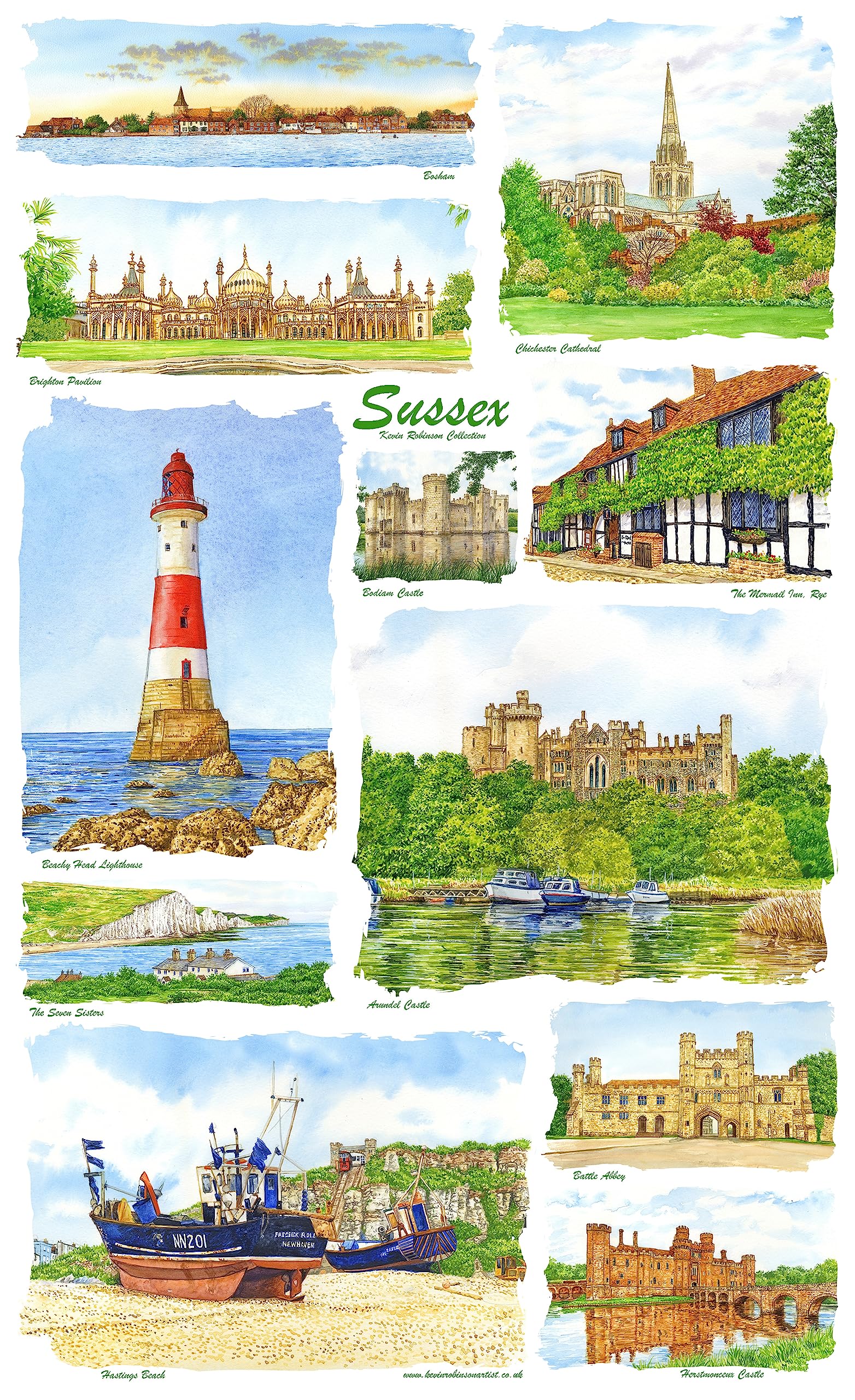 Kevin Robinson Collection Sussex Tea Towel