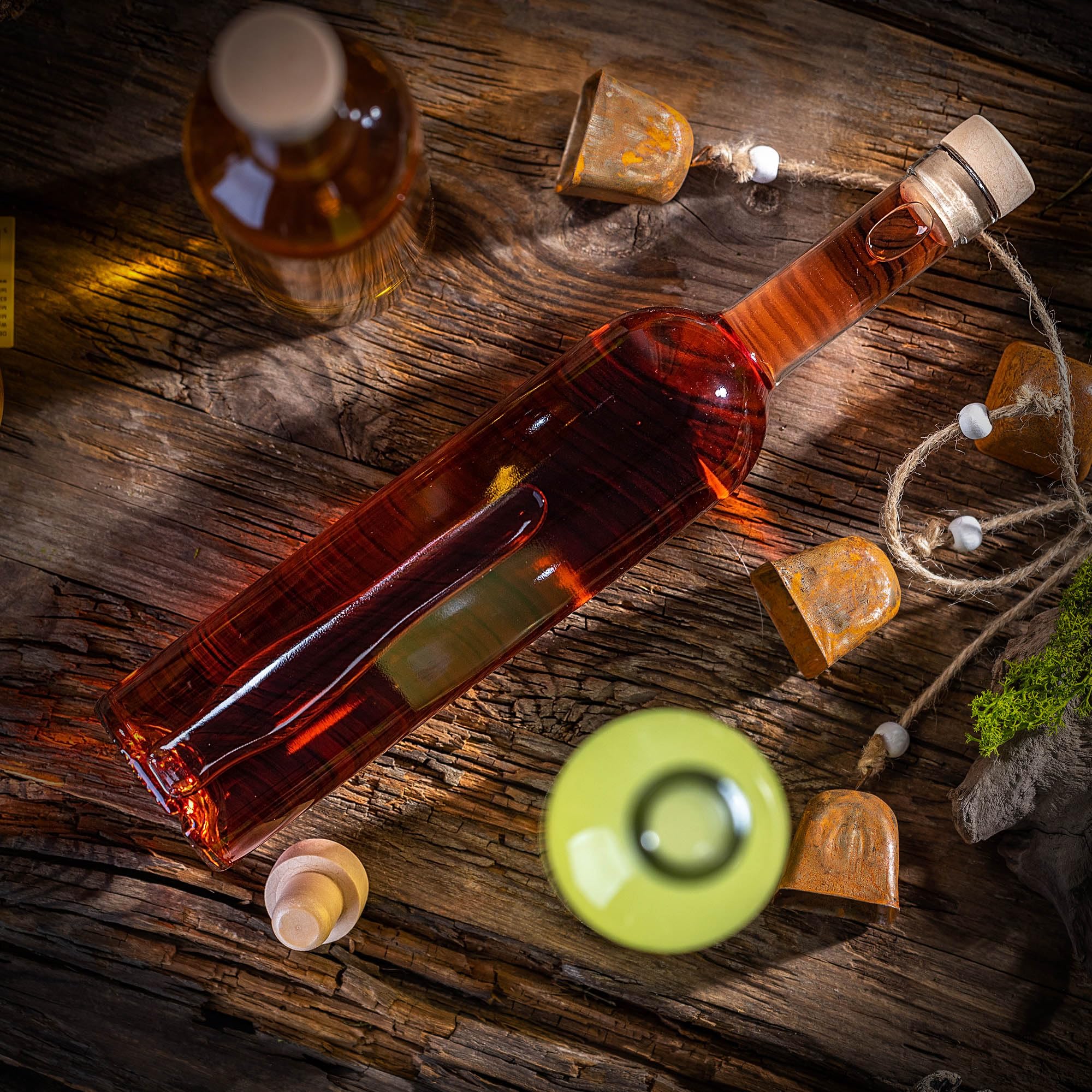 KADAX 50er Set Glasflaschen 500ml mit Korken – Leere Flaschen zum Befüllen für Likör, Schnaps, Öl & Essig, ideal zum Verschenken, Refillable Glass Bottles
