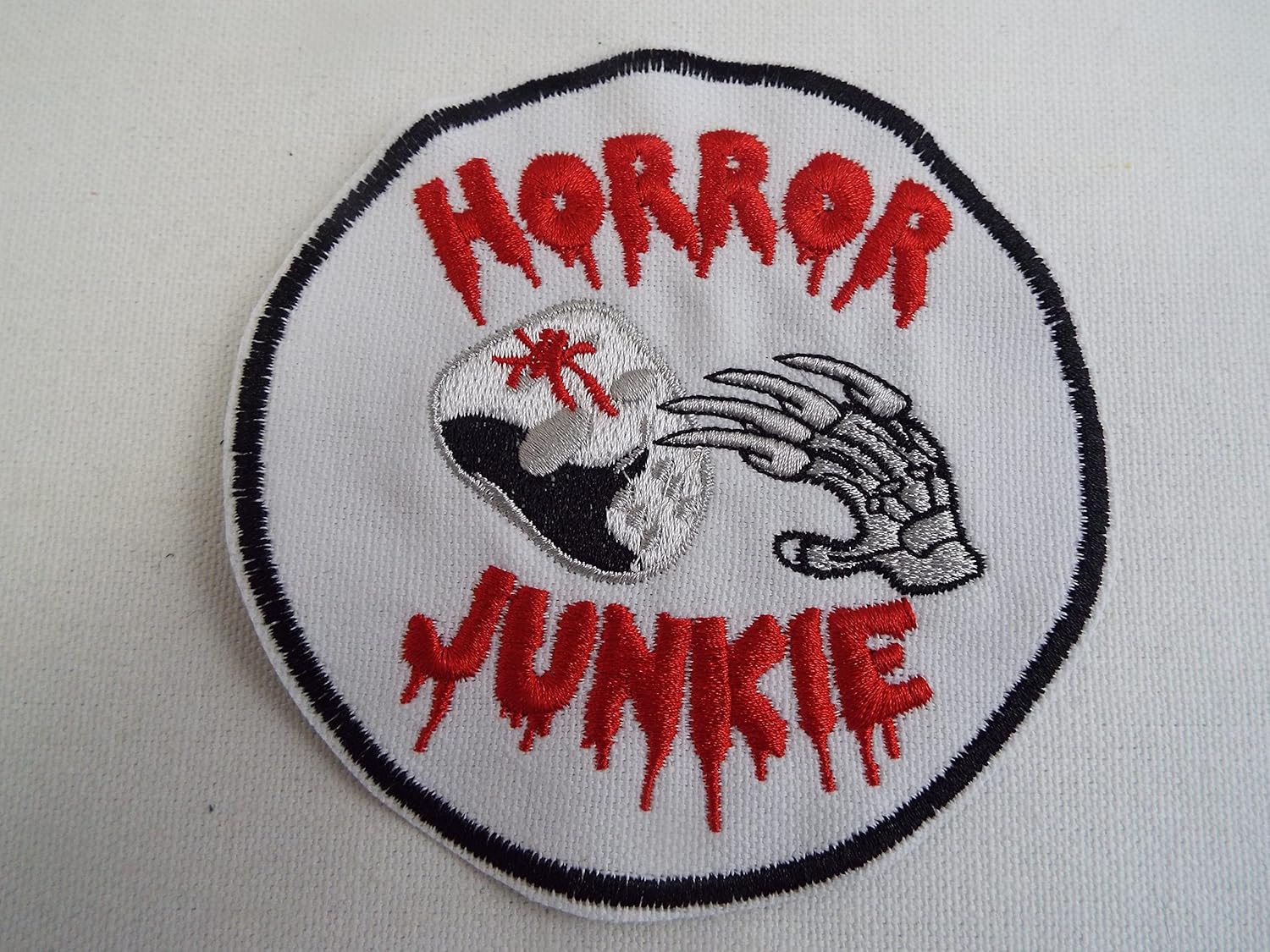 Horror Junkie Mask Claw Embroidery Iron-on Patch