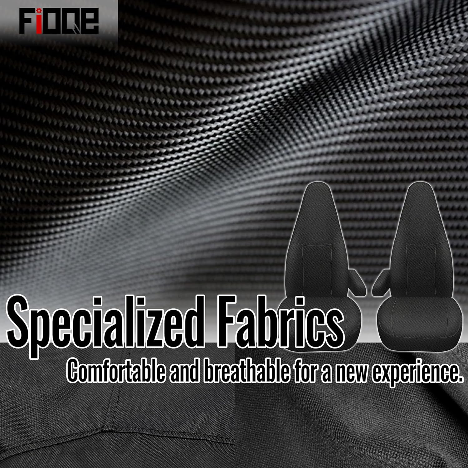 600D Heavy Duty Waterproof Seat Covers for Chevy Express 1996-2026 Driver&Passenger Side Front Bucket Seats with Grab Handle Opening-Black