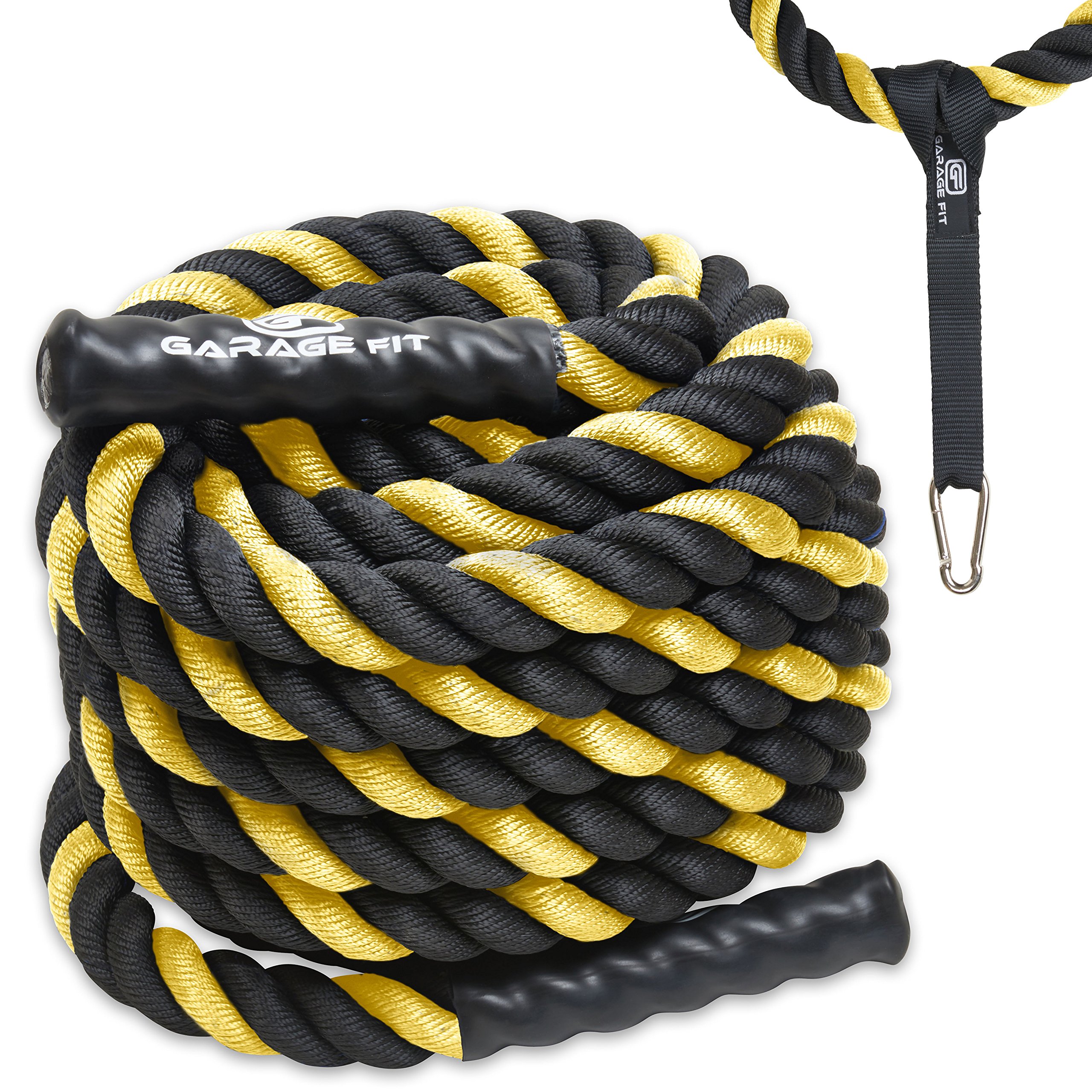 Poly Dacron Battle Rope - Workout Rope - Exercise Ropes - Training Ropes - Battle Ropes - Undulation Ropes - Great For Your Rope Workout (Yellow, 2" x 50 feet)