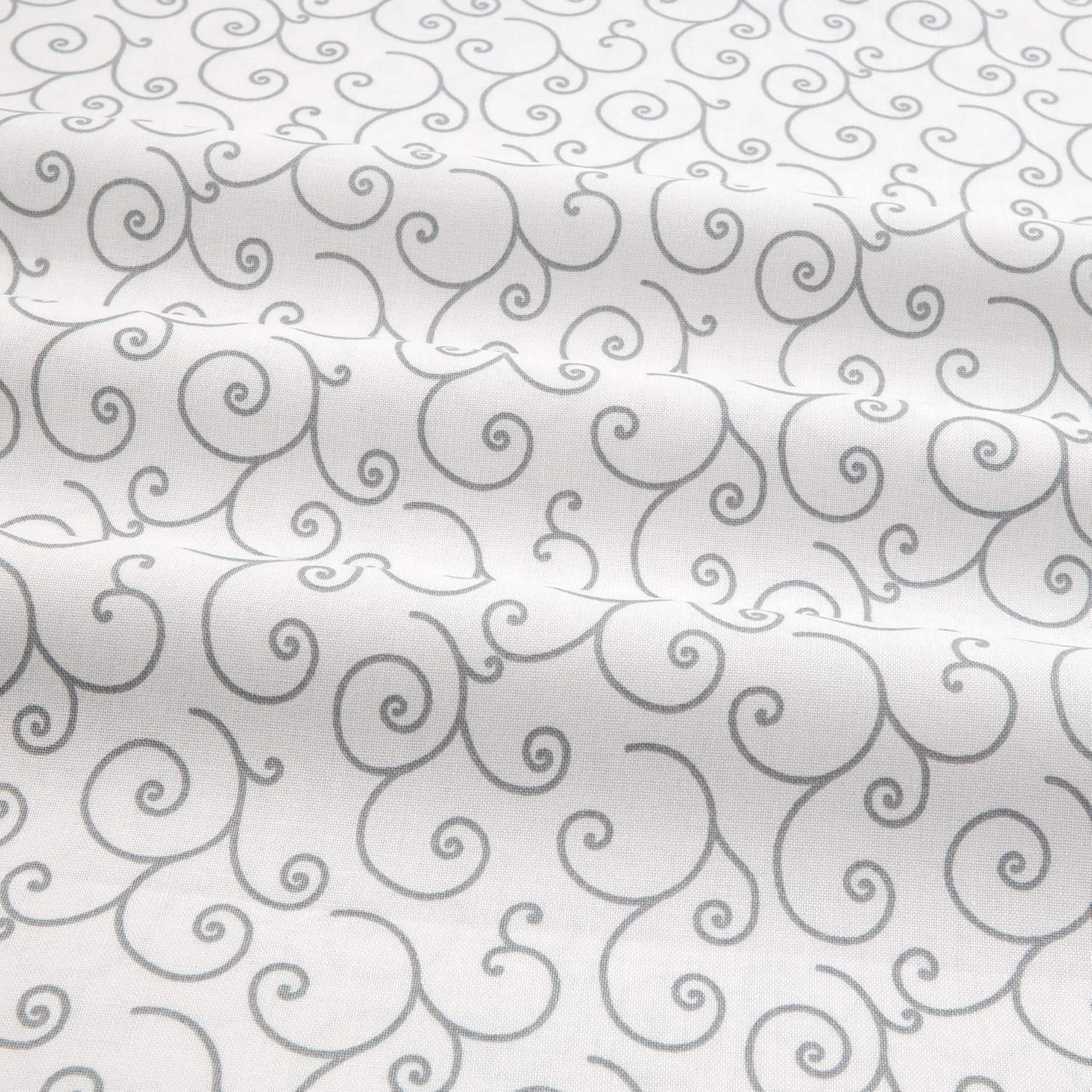 Maywood Studio Kimberbell Basics Scroll White/Gray, Fabric by the Yard