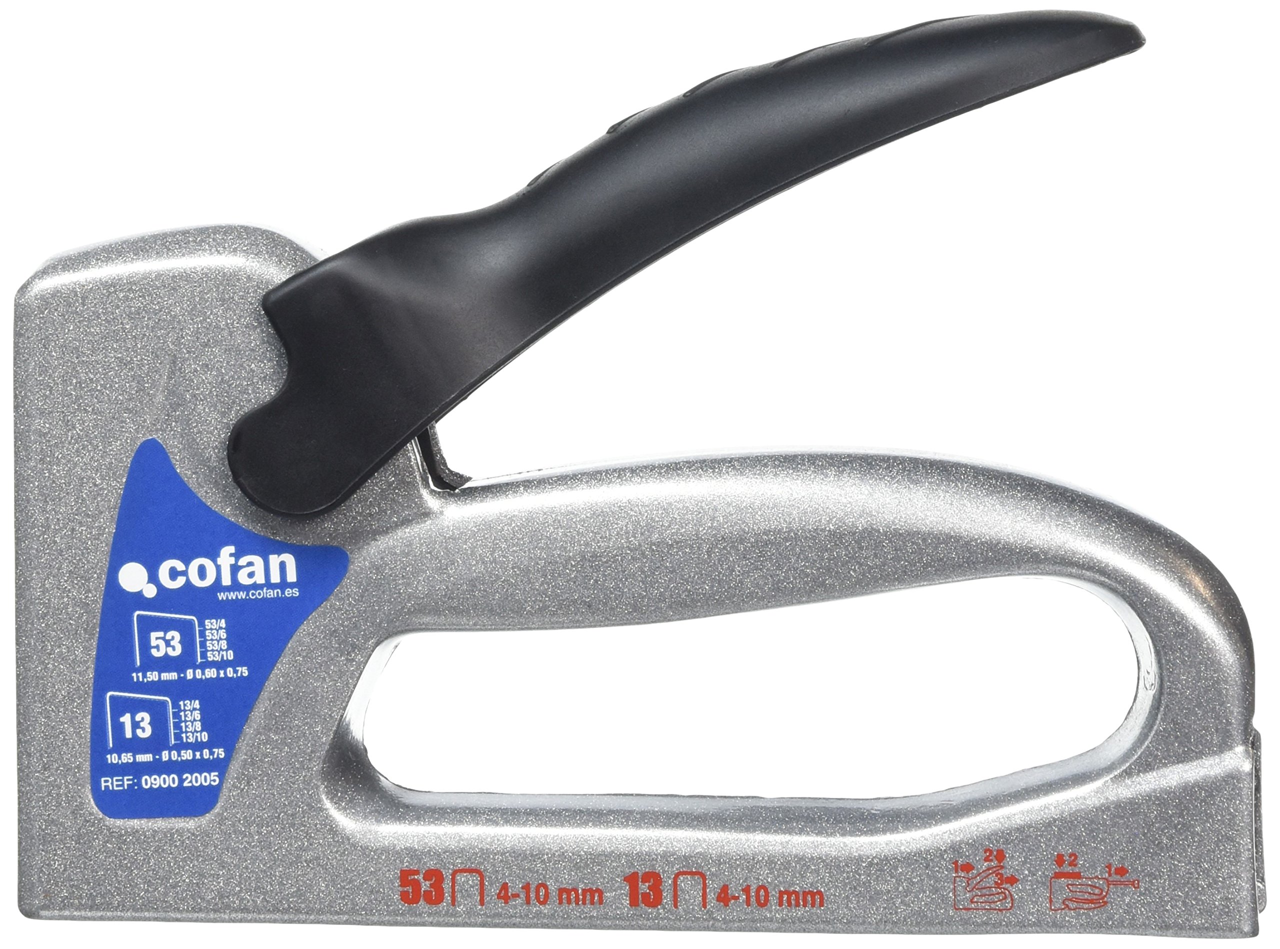 Cofan Grapadora manual profesional dúo | Para grapas nº 53 y nº 13 de 4, 6, 8 y 10 mm de longitud | Resistentes al desgaste e ideales para fijar materiales