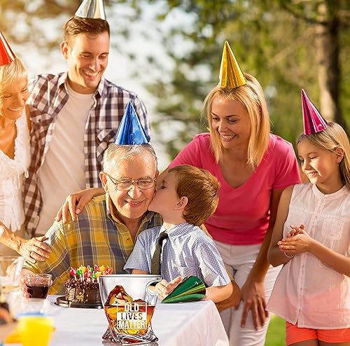 Miniatura 6 de Bezrat Old Lives Matter - Vaso de whisky escocés de 12 onzas, regalos para el día del padre o la jubilación, vasos de whisky para personas mayores,