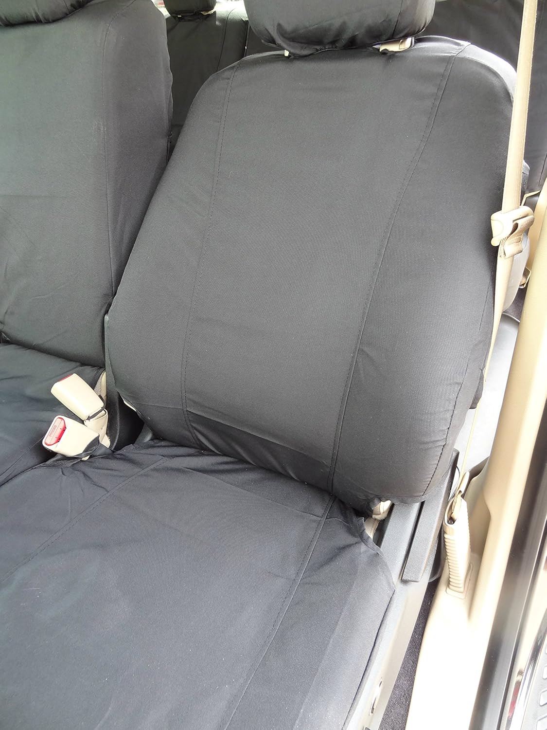 Durafit Seat Covers,F509-C8, Gray Waterproof compatible with 2015-2025 Ford F150 XLT/Lariat, Front 40/20/40 Split Bench, Opening 20 Section Seat Bottom and Opening Console, Side Impact Airbags in Seat