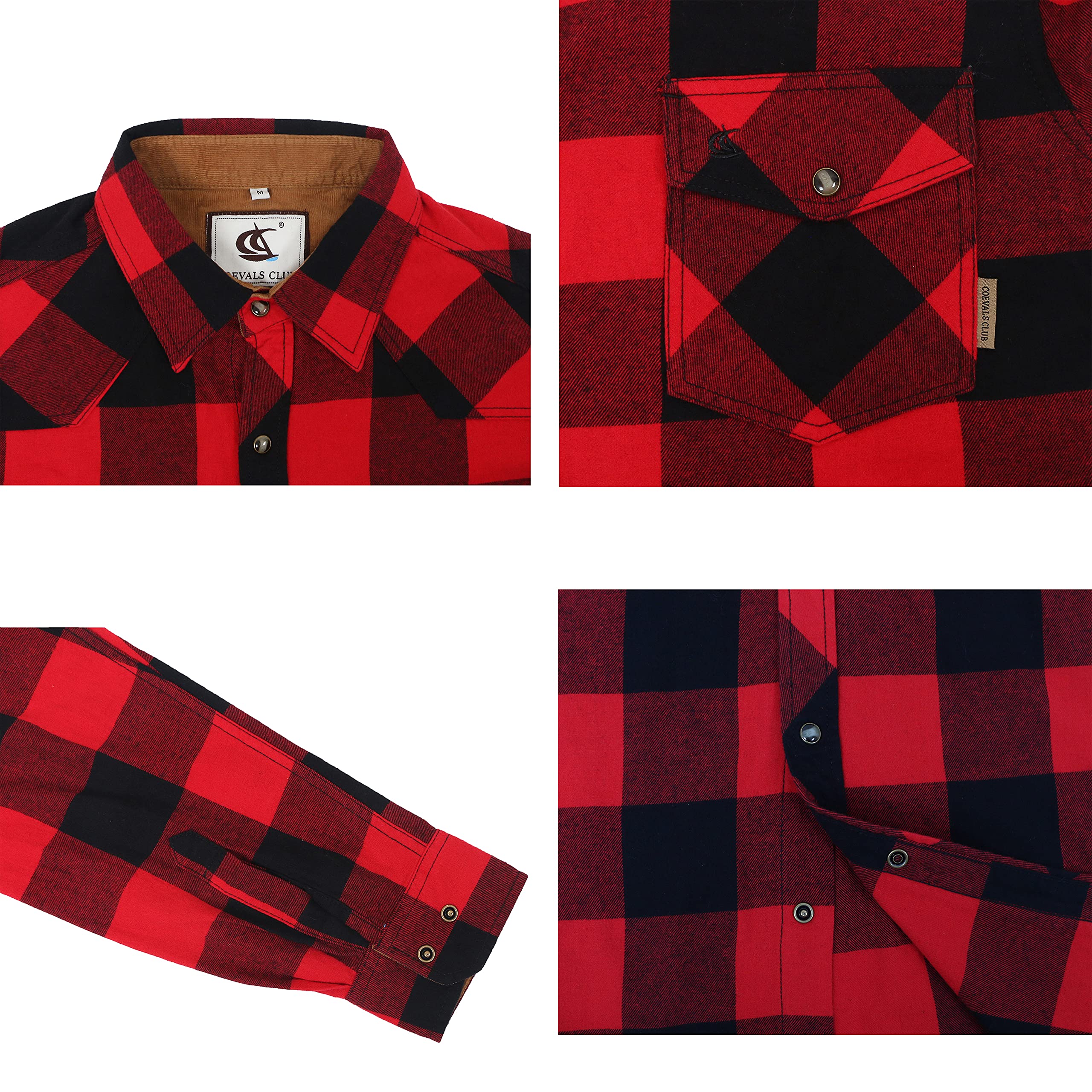 Camicia in flanella da uomo a maniche lunghe, camicia da boscaiolo, a quadri, con bottone, in cotone con tasca, vestibilità normale, casual, camicia