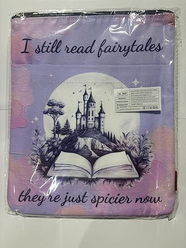 Miniatura 8 de LParkin Acotar Funda para libro con cremallera, I Still Read Fairytales Are Just Spicier Book Protector Pouch, 11 x 8.5 pulgadas, fundas de libro de