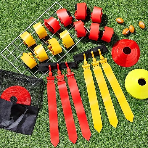 Miniatura 8 de Set de fútbol con bandera para 16 jugadores, bandera, cinturones de fútbol y banderas, conjunto para niños y adultos, juego de entrenamiento