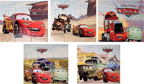 Myesha Toys Cars - Rompecabezas de 5 unidades, total de 45 piezas