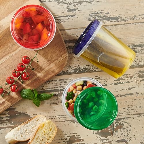 Miniatura 3 de Contenedores de almacenamiento de alimentos Twist Top de 32 onzas, paquete de 12 recipientes de plástico para congelador, a prueba de fugas,