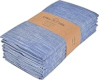 Vista 22 de Urban Villa - Juego de 12 servilletas de tela de 50x50 centímetros 100% algodón, servilletas lavables, suaves, duraderas, reutilizables