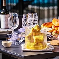 Vista 6 de Le'raze Olla de cocina de vidrio con tapa, 2 L (68 onzas), resistente al calor, juego de ollas de cocina de vidrio de borosilicato, olla a fuego