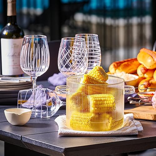 Miniatura 6 de Le'raze Olla de cocina de vidrio con tapa, 2 L (68 onzas), resistente al calor, juego de ollas de cocina de vidrio de borosilicato, olla a fuego