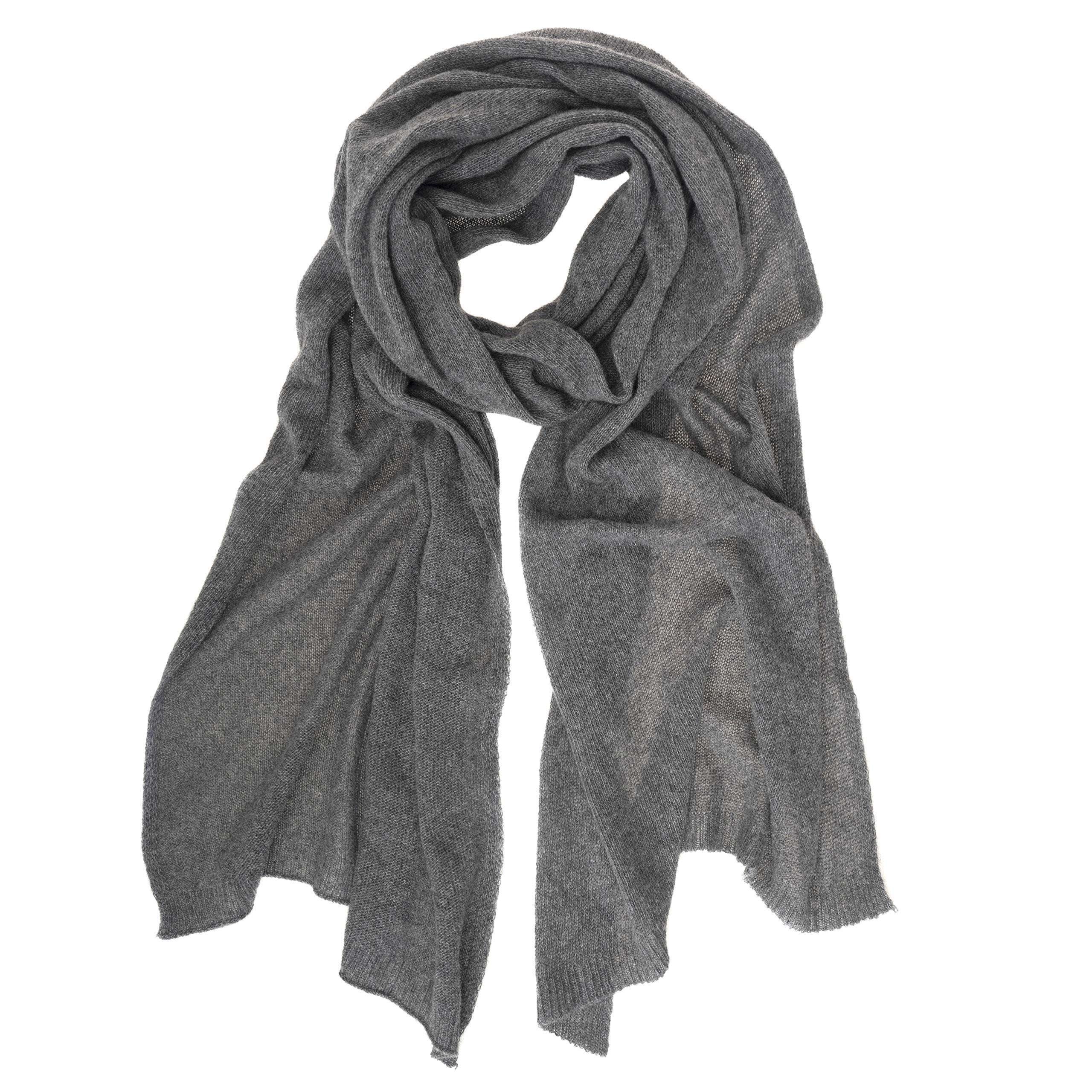Stola Sciarpa Cashmere riciclato di alta qualità ecosostenibile. Made in Italy. Colore Grigio
