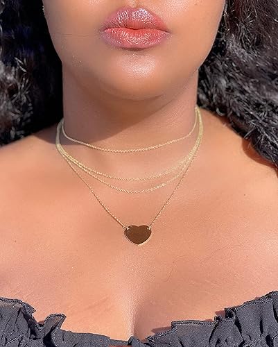 Miniatura 3 de Monte Gold Collar de corazón Collar de corazón de plata de ley 925 de 18 pulgadas chapado en oro de 14 quilates y oro rosa Collares para mujer