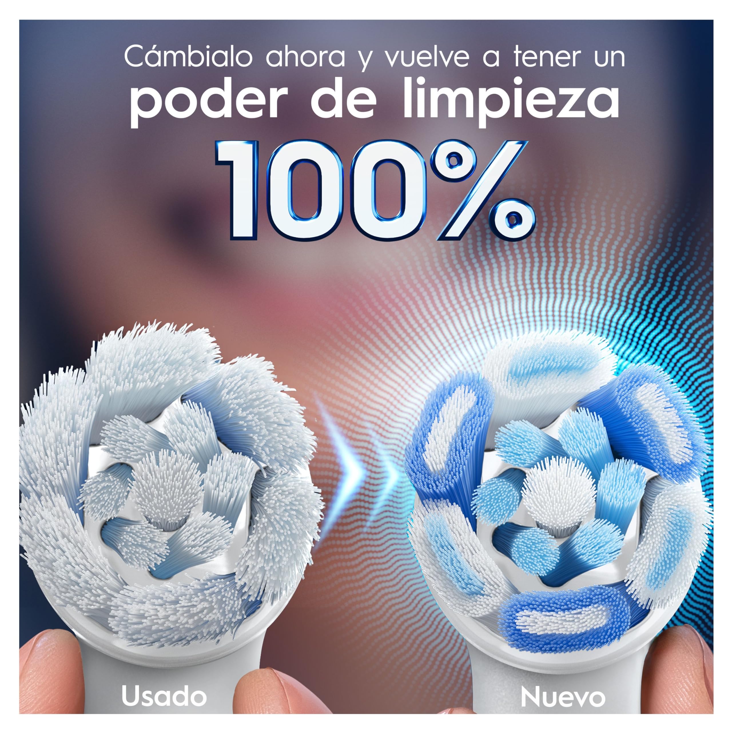 Oral-B Series iO Ultimate Clean Cabezales De Recambio Originales, Pack de 4 Recambios Blancos Para Cepillos De Dientes Eléctricos Oral-B iO, Eliminación Profunda De La Placa Bacteriana