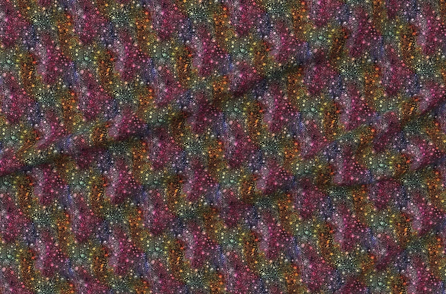 Spoonflower Fabric - Explorer Black Rainbow Space Stars Science Galaxy Printed on Petal Signature Cotton Fabric Fat Quarter - Sewing Quilting Apparel Crafts Decor