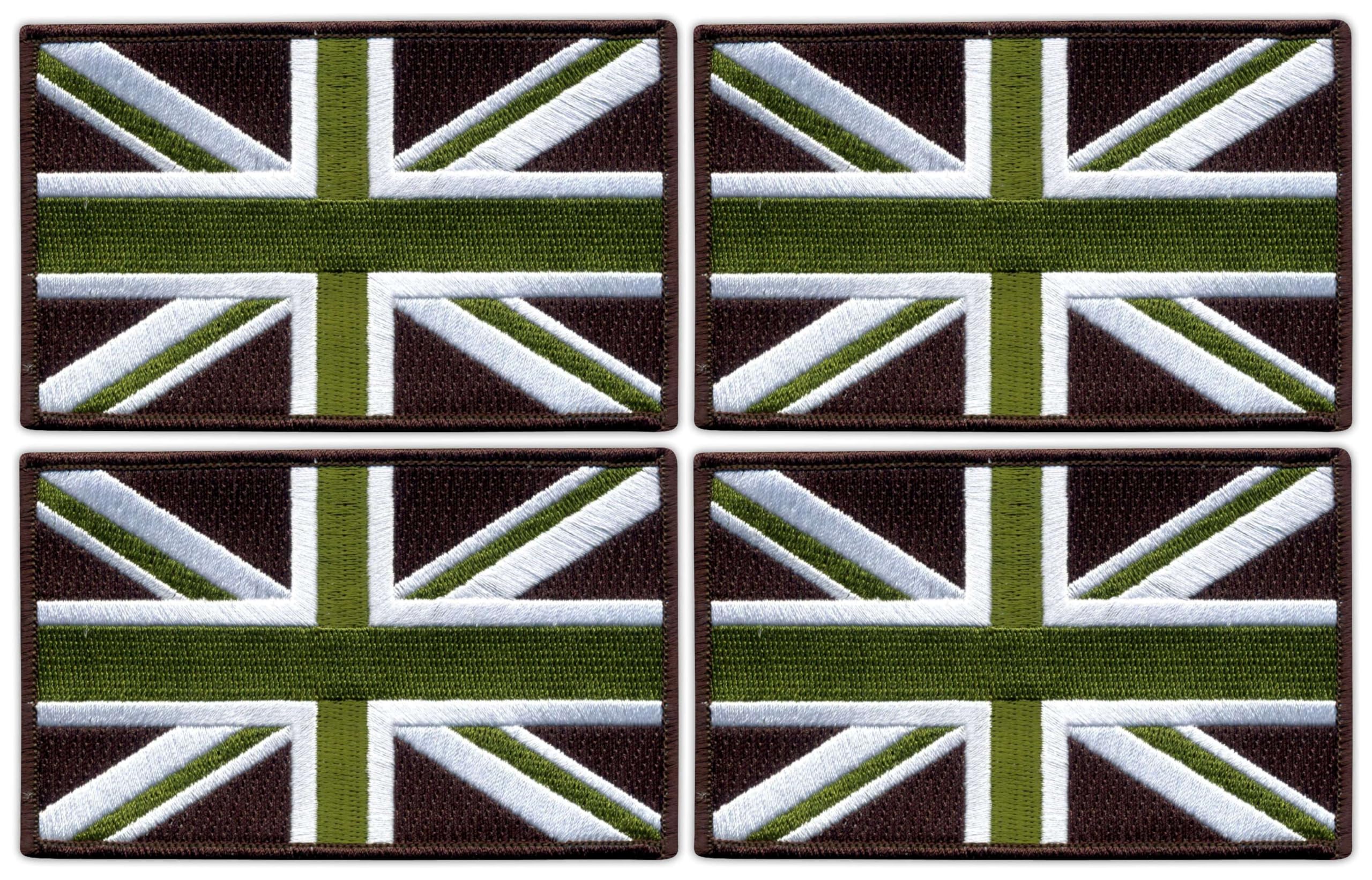 Écusson militaire Royaume-Uni MTP lot de 4 grands drapeaux brodés avec scratch Velcro noir au dos