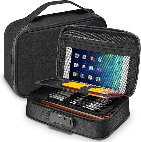 Zannaki Bolsa de almacenamiento de gran capacidad, estuche para rotuladores, estuche simple de papelería, caja de herramientas de arte y cajas de