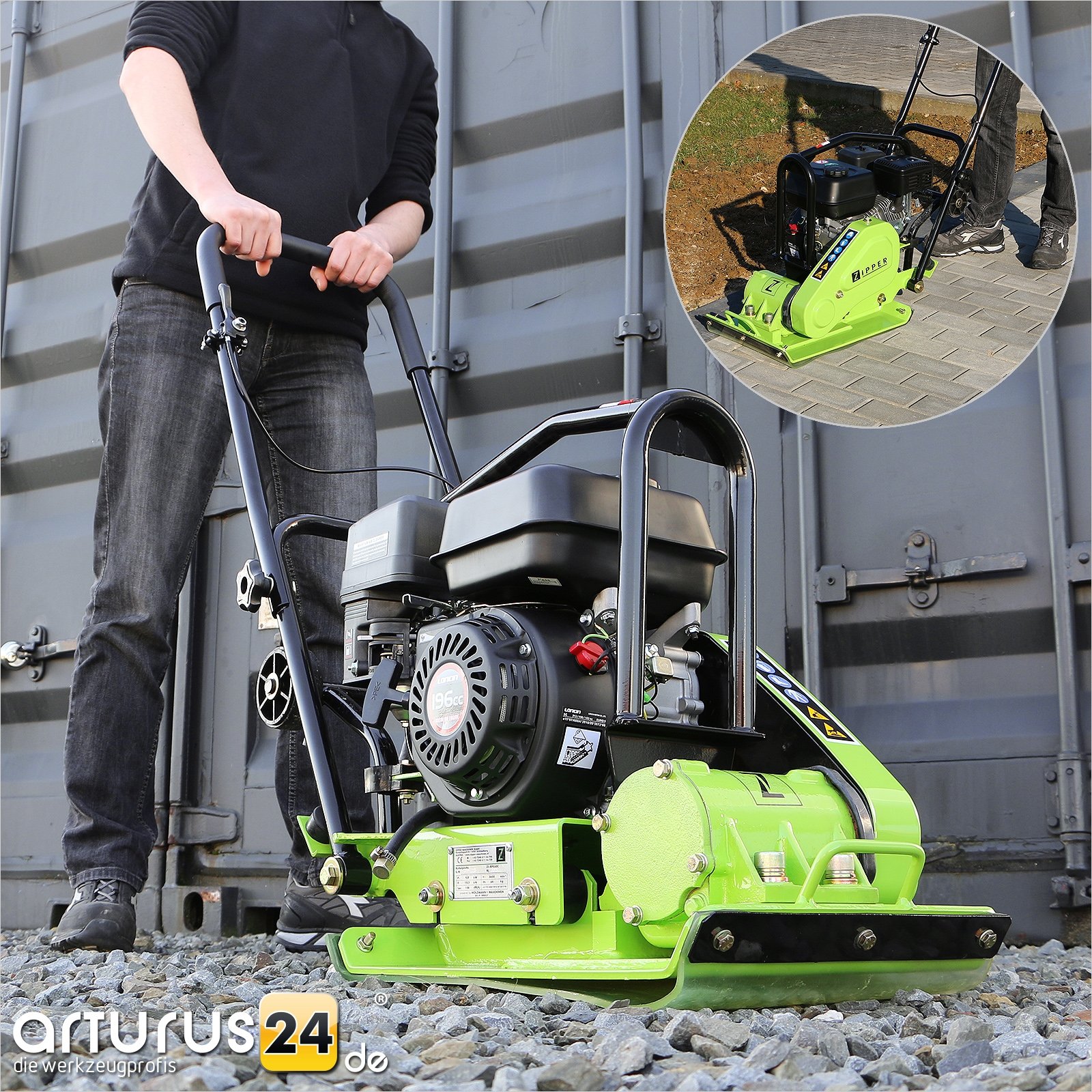Rüttelplatte Zipper ZI-RPE60C Verdichter Gummimatte