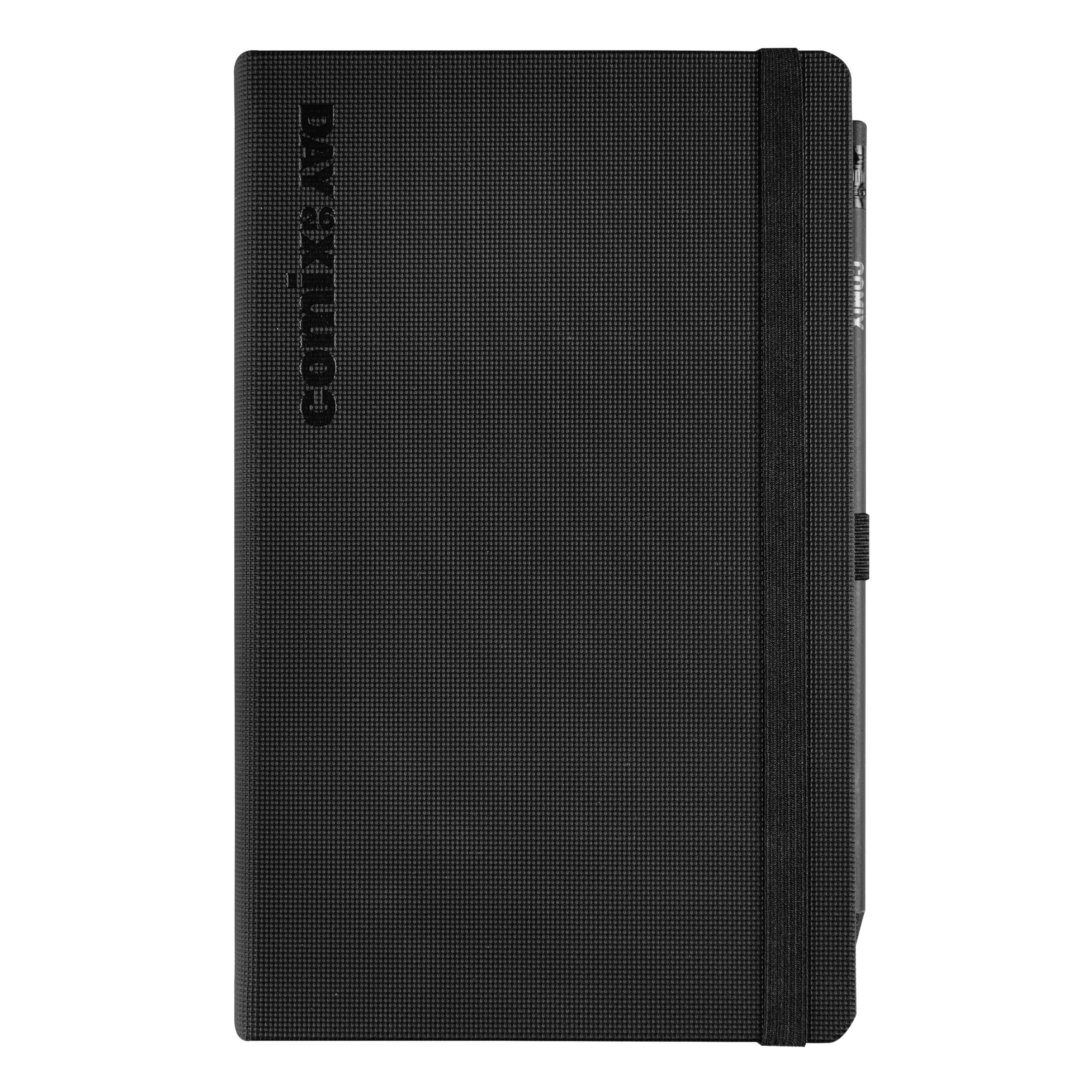 COMIX Large - 2026 12 Months, Daily Diary, with Elastic Loop for Pencil or Pen, Closure with Elastic Band and Bookmark, Comix Pencil Included, 13 x 21 h cm, Tenax Black