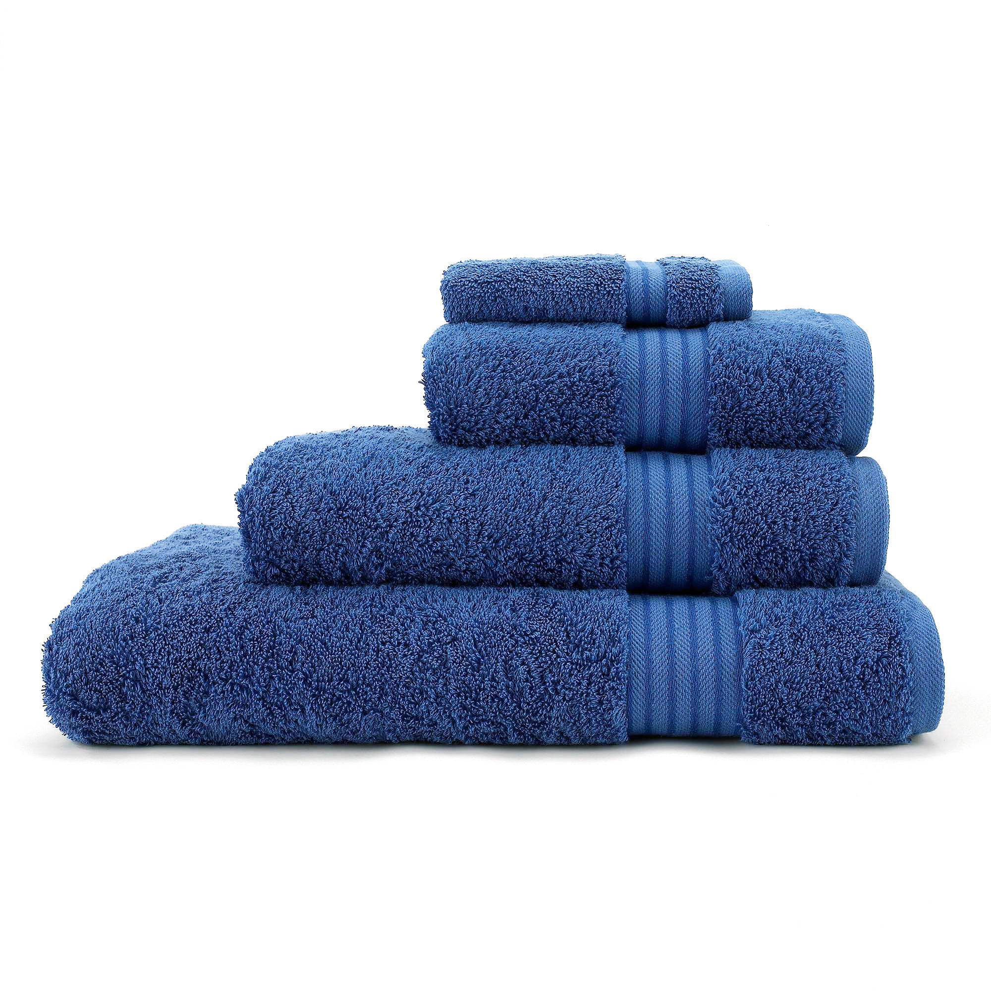 Jasmin Elinor Blue Luxury Supreme 500 Gsm 100% Egyptian Cotton Satin Stripe Towels (Hand Towel, )