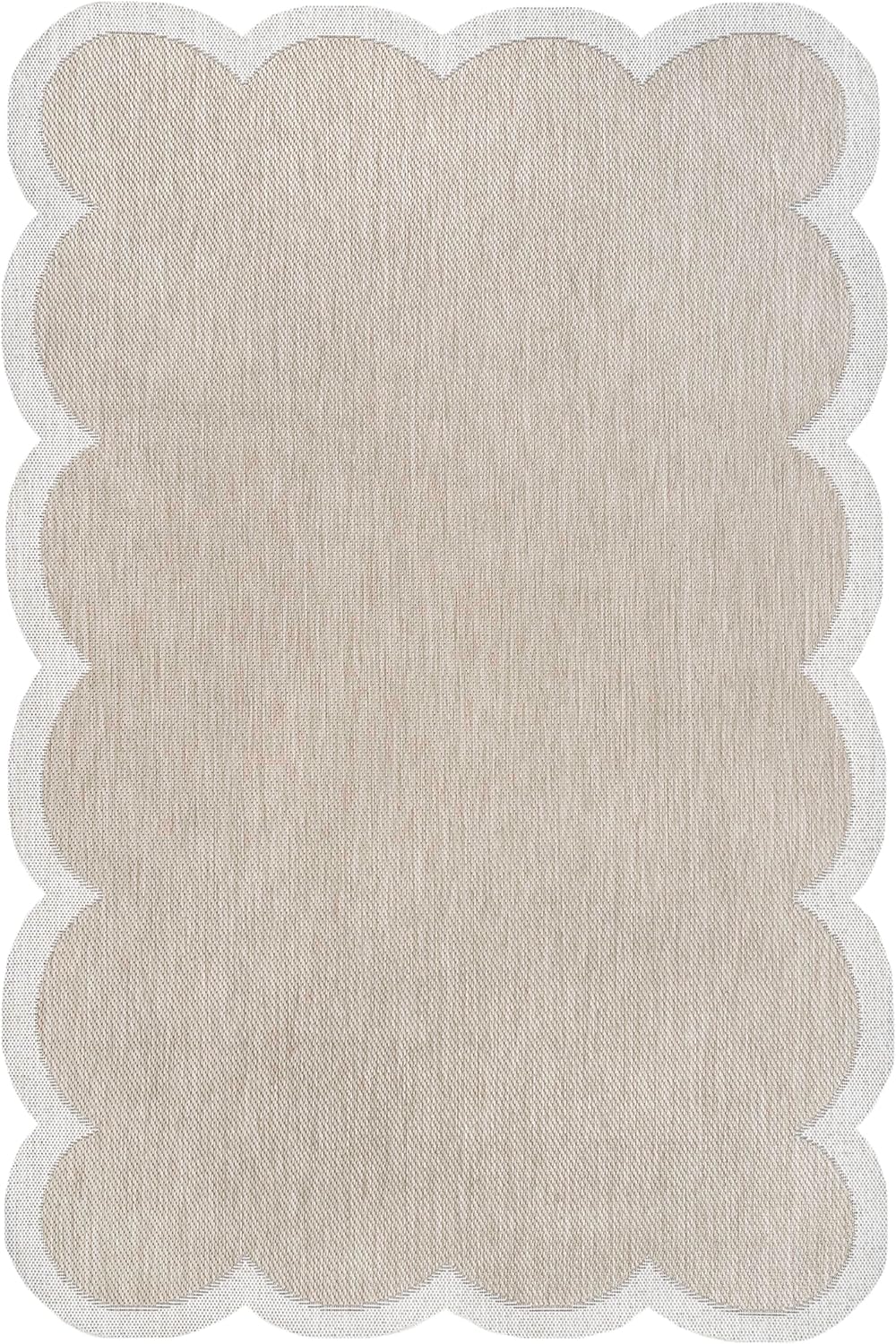JONATHAN Y Cottage Two-Tone Scalloped Indoor Outdoor Area Rug 9X12 Beige/Cream, Alice Classic for Backyard, Patio, Porch, Easy-Cleaning, High Traffic, Pet-Friendly, Non-Shedding (SHP103A-9)