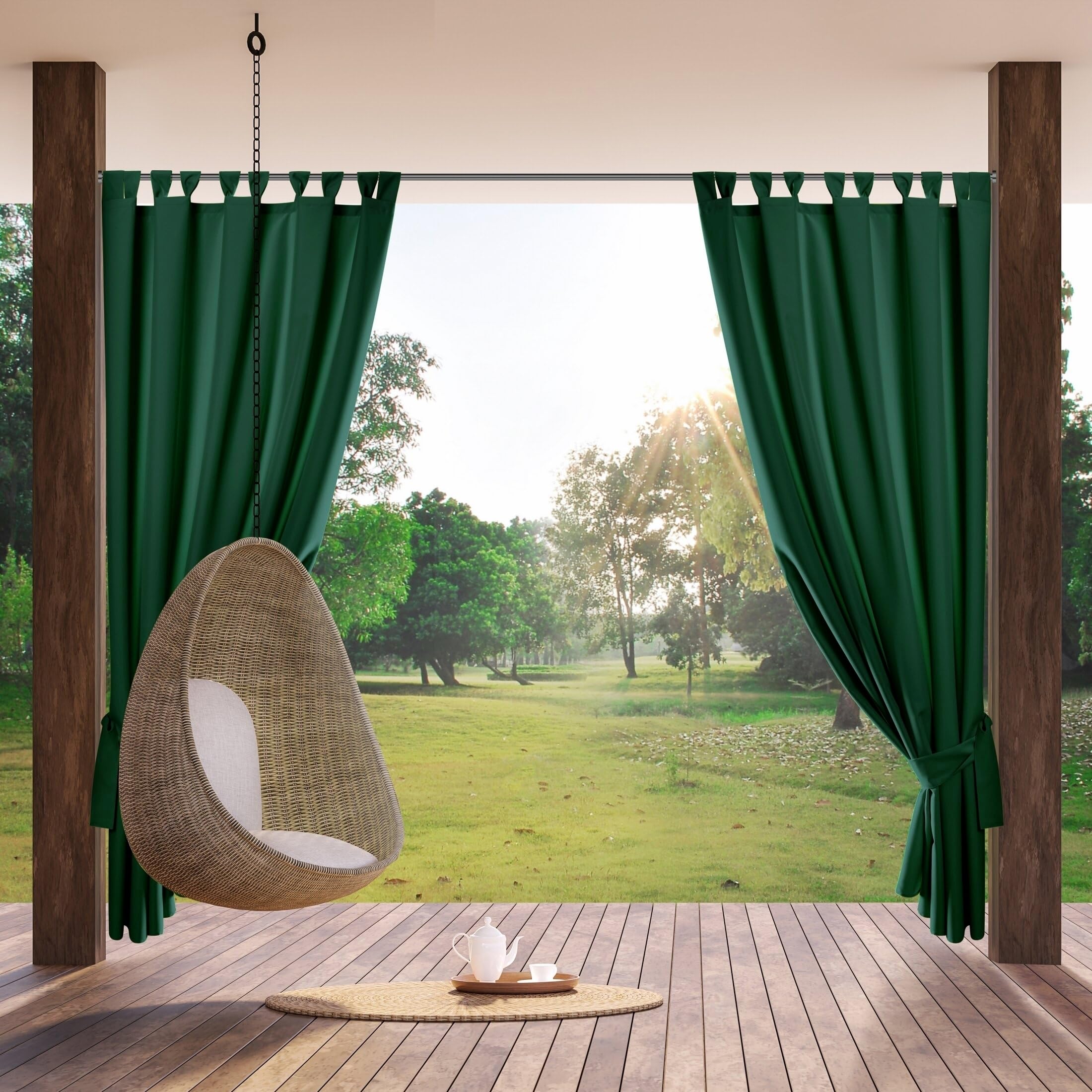 Eurofirany GARDEN Outdoor Curtain with Tab Top, 1 pc. Velcro Fastener, Sun Protection, Privacy Screen, Windproof - Image 2