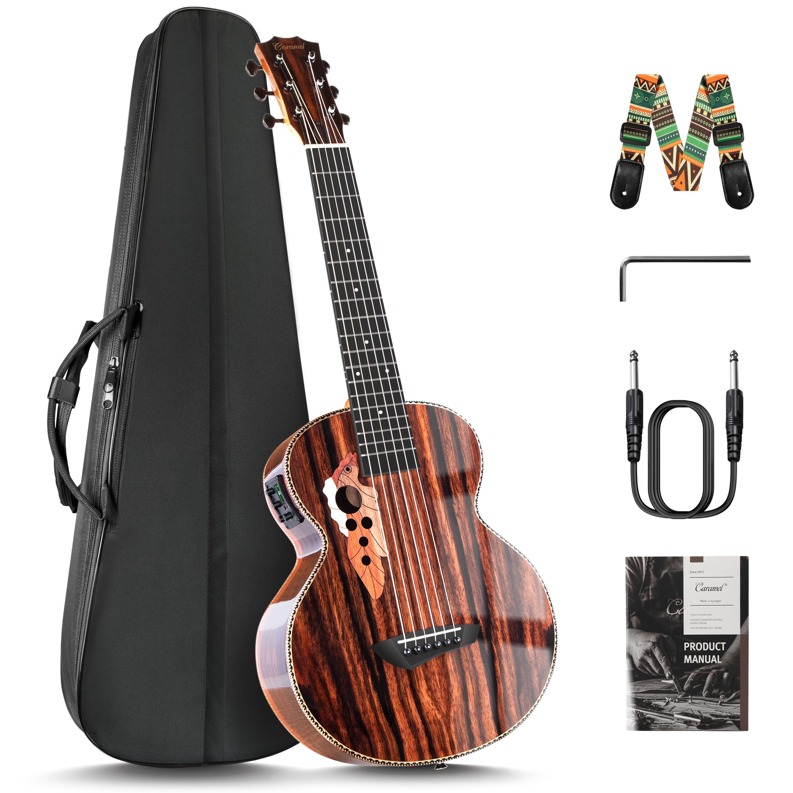 Caramel GEG94 30inch Ebony Wood High Gloss Electric Guitalele