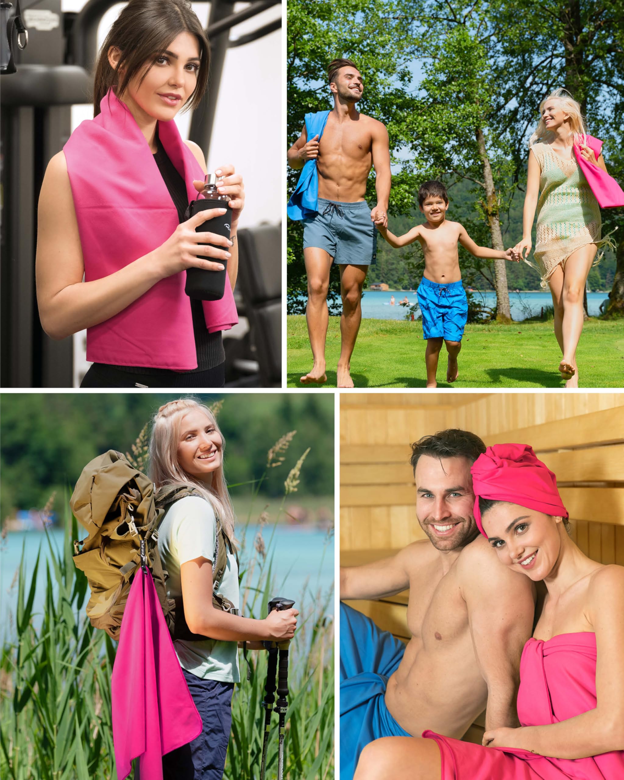 Fit-Flip Asciugamano microfibra - asciugamano palestra compatto e ultraleggero - asciugamani microfibra - il perfetto telo mare microfibra grande - ottimale per viaggio, sport e palestra